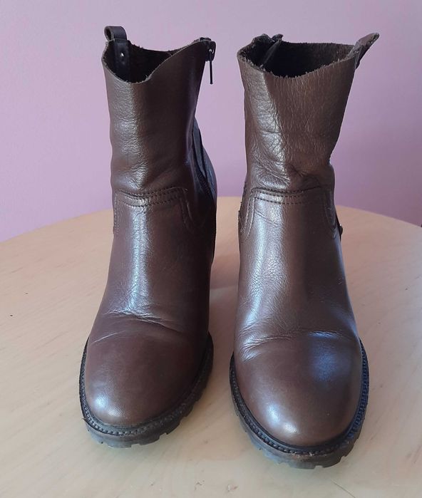 Botins Pele Castanho 37 Foreva