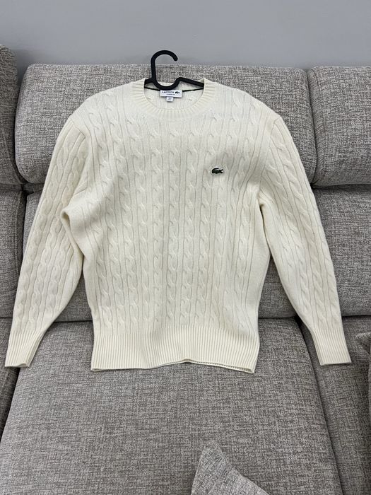Camisola Lacoste Cable Knit Branca/Cru (Tamanho L / FR 5) – Original