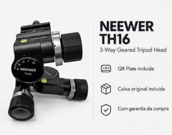 NEEWER TH16 3-Way Geared Tripod Head with qr plate (th16)