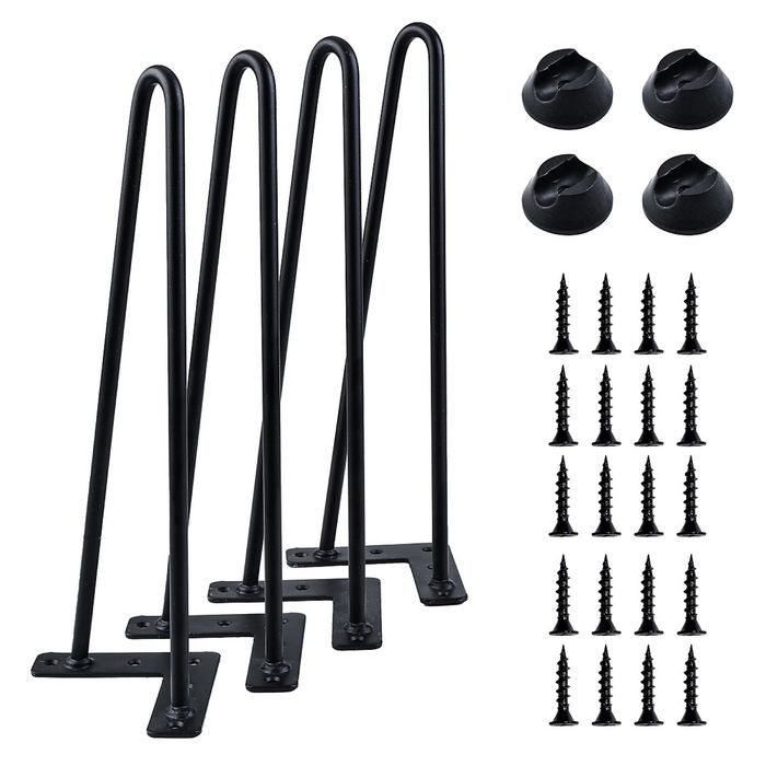 4 x Metalowe nóżki nogi  Hairpin 30 cm gratis 4 ochraniacze + wkręty