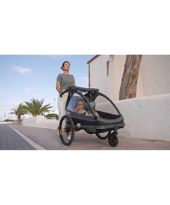 Przyczepka rowerowa dla dzieci 2w1 wózek spacerowy składana lionelo