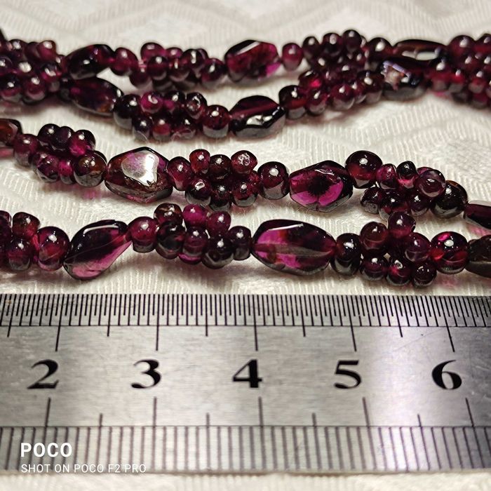 Naszyjnik (korale kolia) i kolczyki granat naturalny.