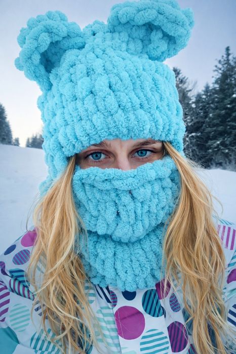 В'язані Балаклави та шапки з різними вушками