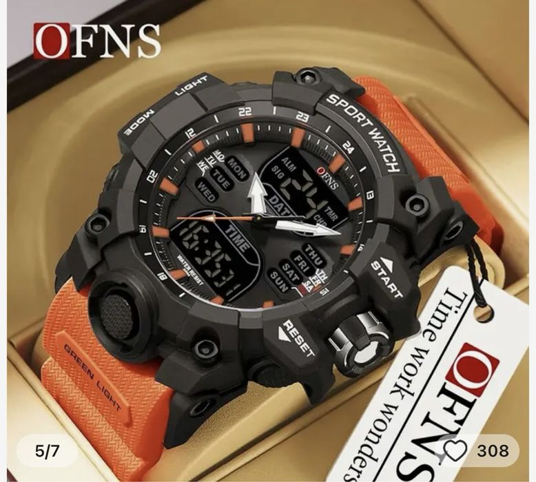 Годинник S6126 Black Orange OFNS SANDA 55мм