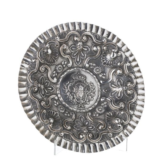 Salva de pendurar em prata Portuguesa