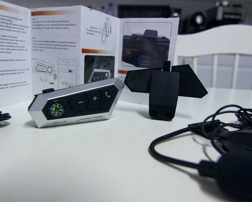 Auricular capacete moto/mota, Bluetooth v5.0 e Siri, novo