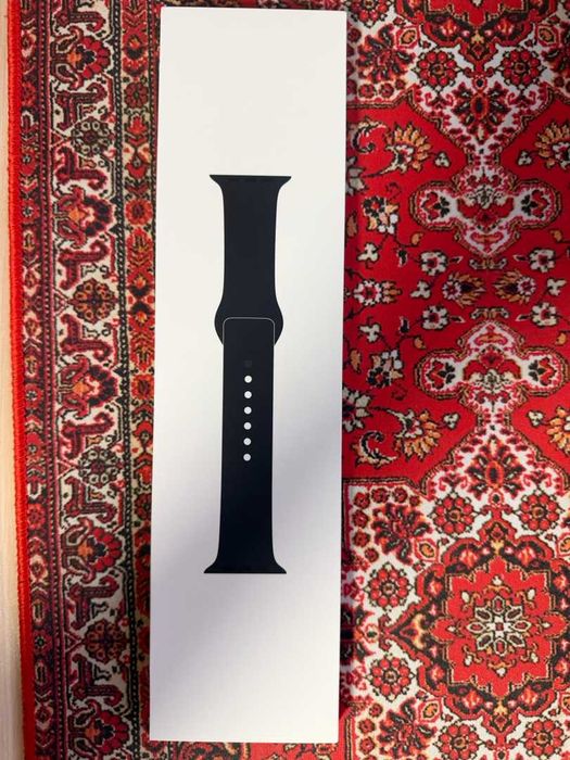 Оригінальний силіконовий ремінець Apple Watch чорний 42/44мм новий