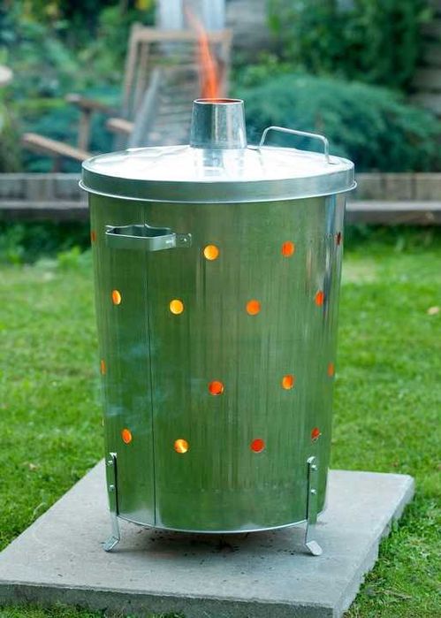 NOWA spalarka do liści 75L XXL spalarnia ogrodowa ocynk pojemnik