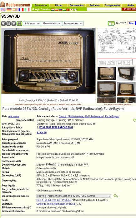 Rádio Grundig 955 3D Klang