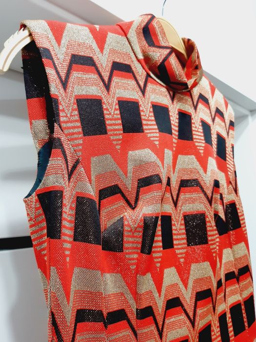 Boho etniczna maxi długa sukienka czerowna czarna 38 / 40