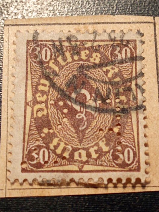 selo 30 mark - serie Postorn	 - Alemanha 1922 - castanho