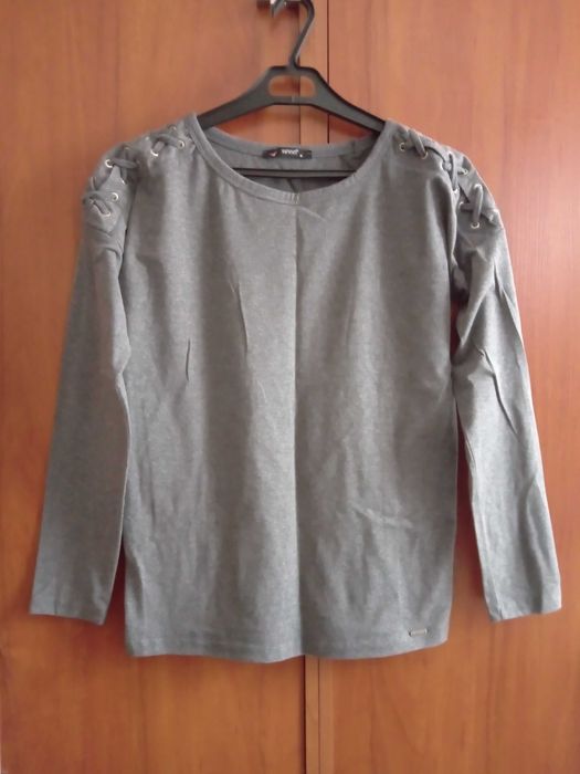 bluzka szara długi rękaw