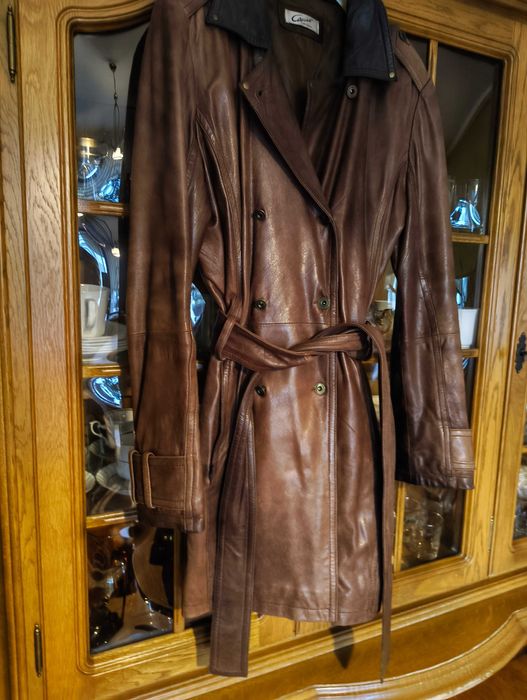 Płaszcz skórzany damski Vintage