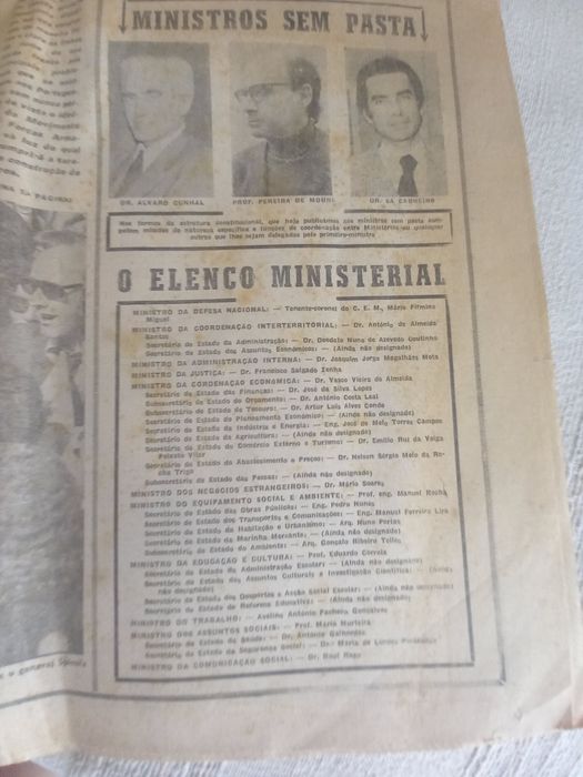 Diário de Notícias 16 Maio  1974 Spinola Presidente novo governo