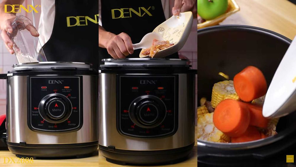 Мультиварка-скороварка 1000 ват DENX DX2088 6 л, сенсорная. Черная (DX2088) новая