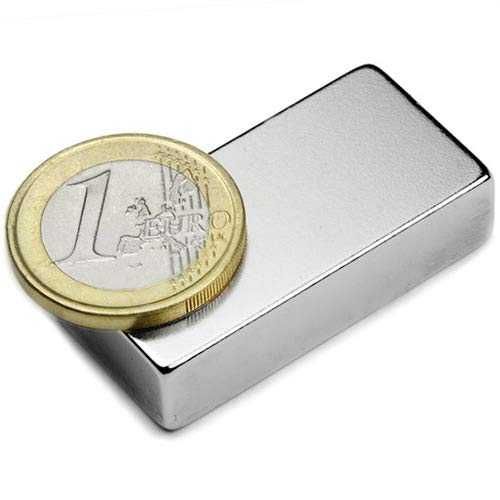 Íman neodímio extra forte 40 x 20 x 10 mm N52