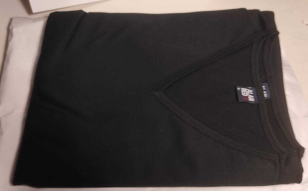 4x koszulka T-shirt Alan Red Basic V-neck | Bawełna, Czarny, Rozmiar S