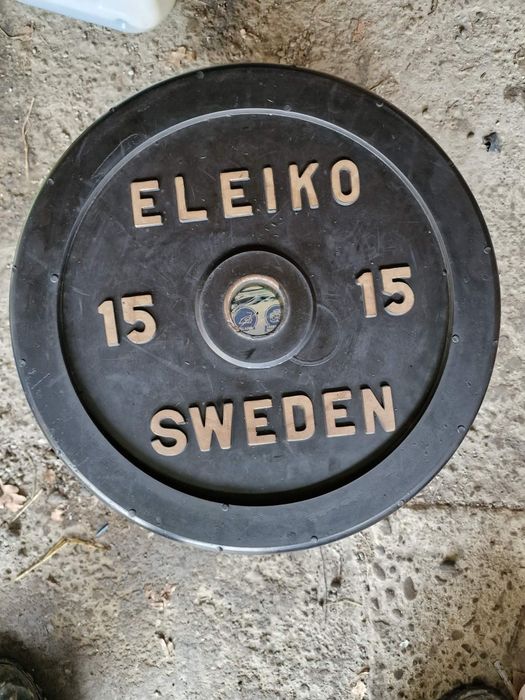 Obciążenie  olimpijskie Eleiko gumowe i gryf