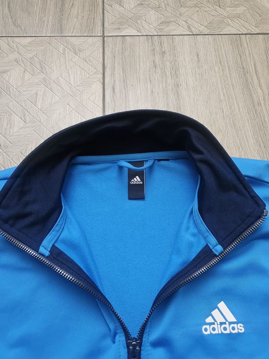 Чоловіча олімпійка, кофта adidas синя спортивна на блискавці