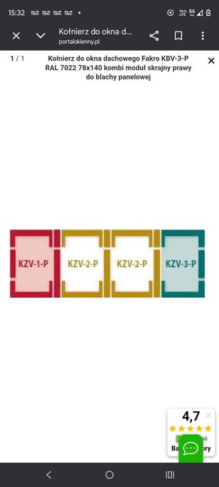 Kołnierz Fakro do zespoleń   sprzedam 4 szt 78x140