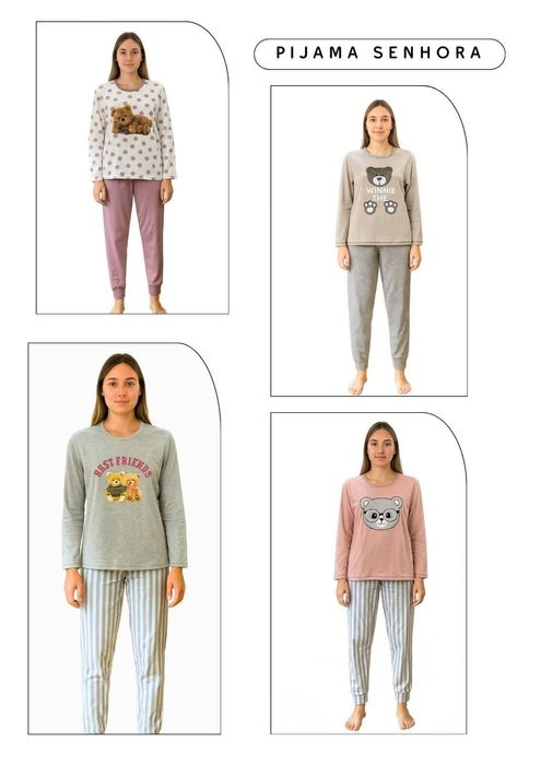 Pijamas de senhora cardados