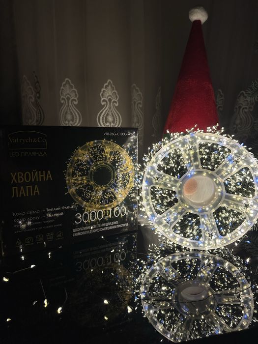 гірлянда хвойна лапа теплий колір