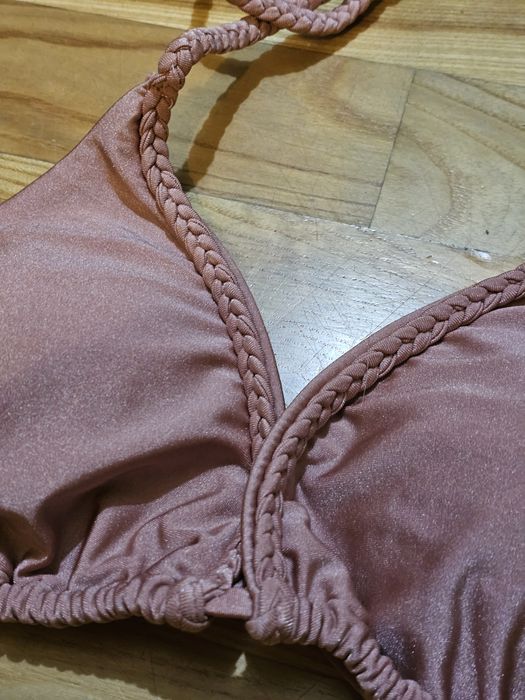 Strój bikini wiązane Sinsay róż XL