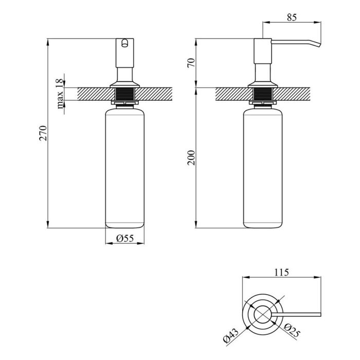 Кран-водонагреватель проточный 3.0кВт для кухни AQUATICA+дозатор/шланг