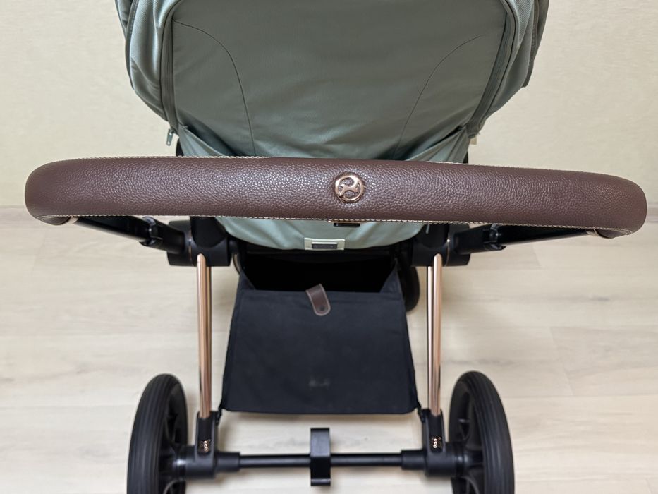 Коляска Cybex Priam Leaf Green шасі RoseGold 4.0