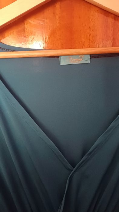 Vestido comprido turquesa