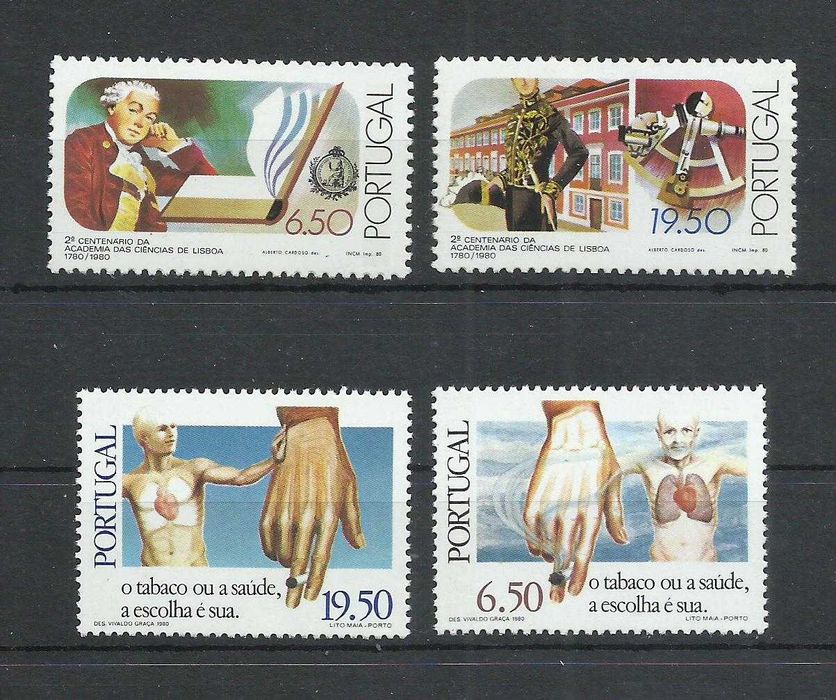 Selos portugueses – Ano de 1980, 34 selos como novos