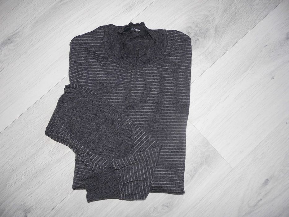 Ermenegildo Zegna Jumper Longsleeve Sweter Męski Casual Wełna S/M
