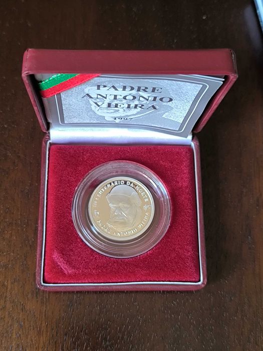 Moeda de prata Proof - 500$00 - III Centenário da morte do Padre António Vieira