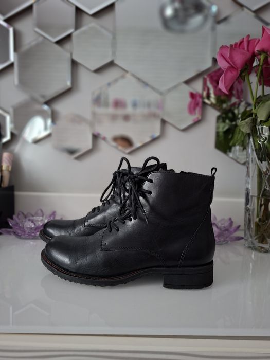 TAMARIS 39 sztyblety Nowe skóra trzewiki kamasze