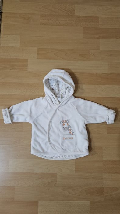 Bluza welurowa z kapturem next 62-68