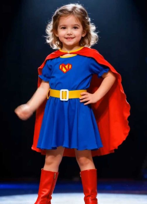 Strój/przebranie dla dziewczynki - SUPERMENKA rozm. 110-116