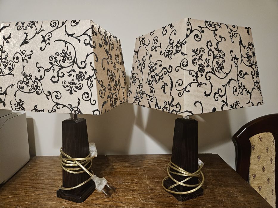 Dwie lampki nocne drewniane maxfliz