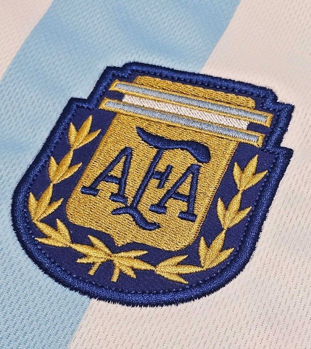 Camisola de Futebol Seleção Argentina Messi Maradona Copa do Mundo
