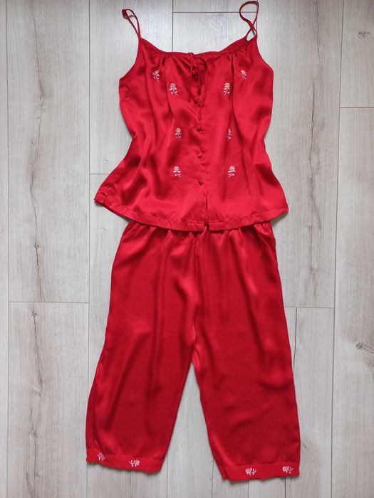 Піжама натуральний шовк 100% майка нічна штани шорти для сну костюм