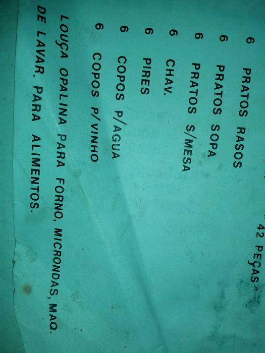 Serviço de loiça 42 pçs novo