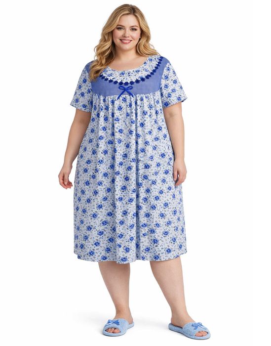 Koszula nocna bawełniana Plus Size , 5XL - 60/62 , biodra - 164cm