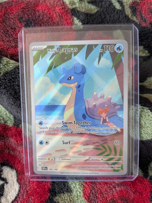 Karta Pokemon "Misty's Lapras" 194/182 FULL ART Destined Rivals Rare (Folia + Toploader)