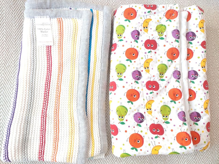 Bawełniany kocyk-przewijak 70x70, na rzep (gratis kocyk 90x70)