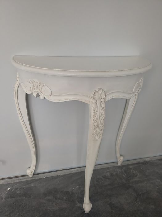 Stolik, Konsola półokrągła mahoń, Arlette, shabby chic
