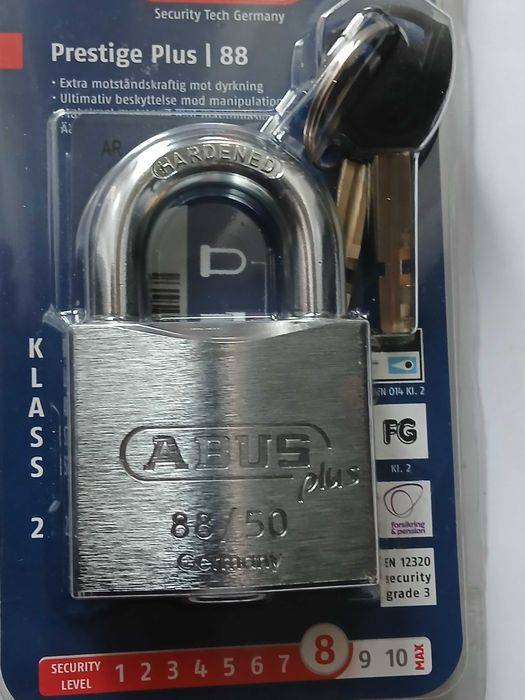 Kłódka ABUS Prestige Plus 88/50*Mosieżna*oryginał*8 stopień