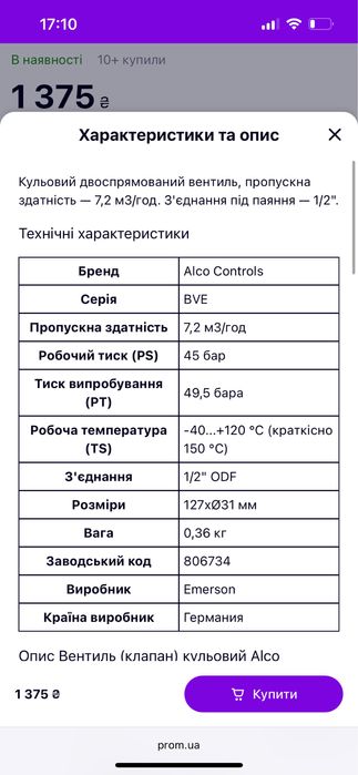 Кульовий шаровый вентиль Alco BVE 012