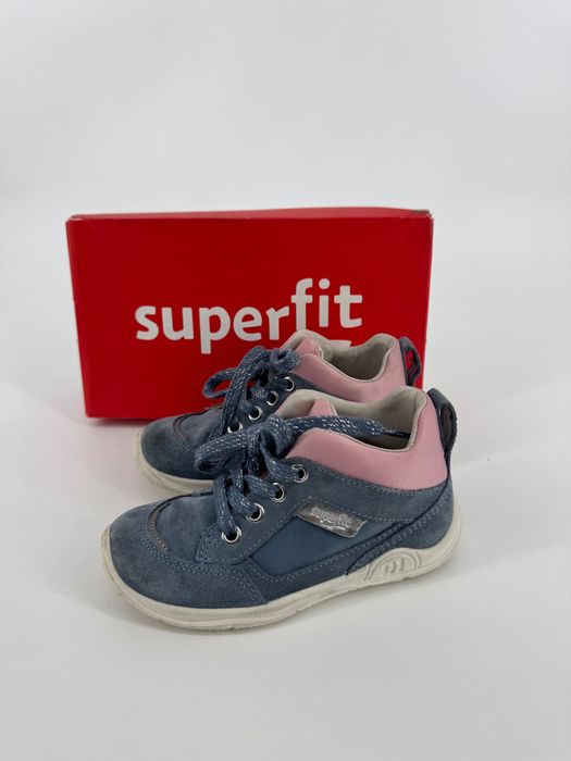 Superfit buciki dziewczęce niebieskie różowe 26 wygodne skórzane