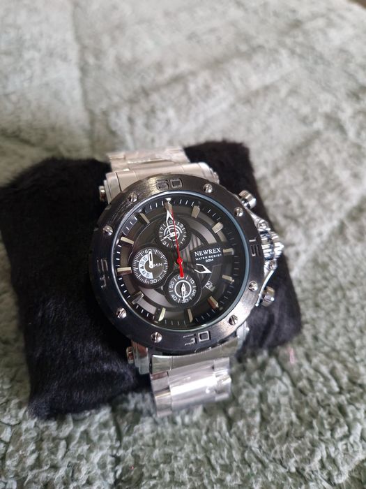 Relógio Newrex Chronograph Aço Inoxidável - Como Novo com Caixa