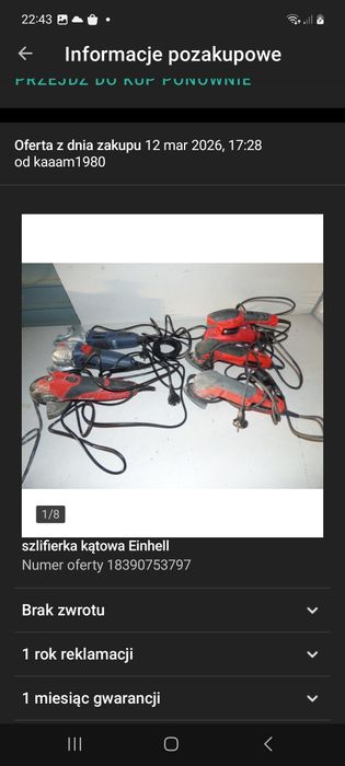 Narzędzia akumulatorowe einhell i inne