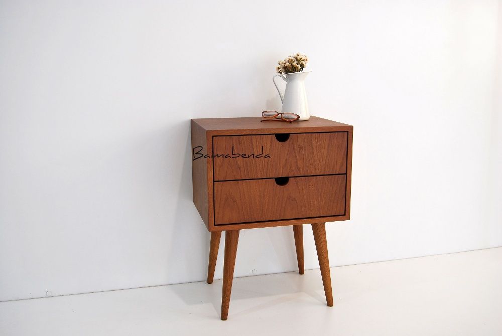Par de Mesas de Cabeceira retro vintage estilo nordico